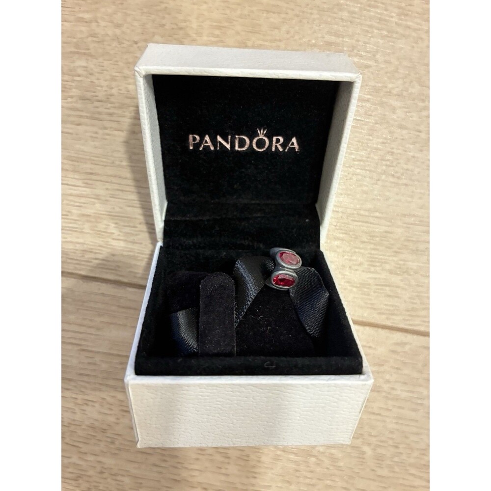 NEW PANDORA ALE Sterling Silver 925 RED OVAL LIGHTS SYNTHETIC RUBY Bead Charm